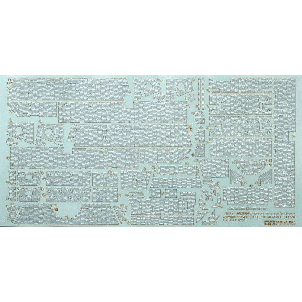 Tamiya Elefant Zimmerit Coating Upgrade Sheet