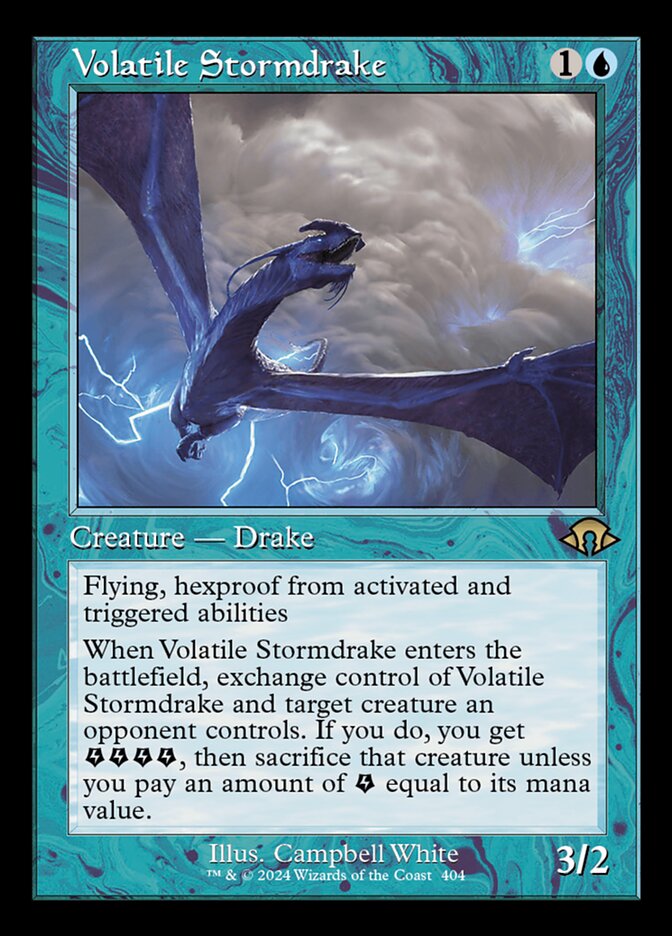 Volatile Stormdrake Retro Frame MTG Single | MH3 #404