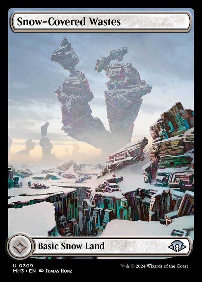 Basic Snow-Covered Wastes Full Art MTG Single | MH3 #309