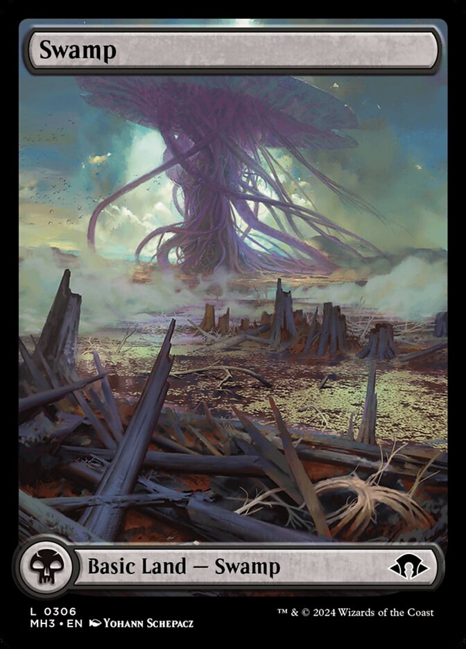 Basic Swamp Full Art MTG Single | MH3 #306