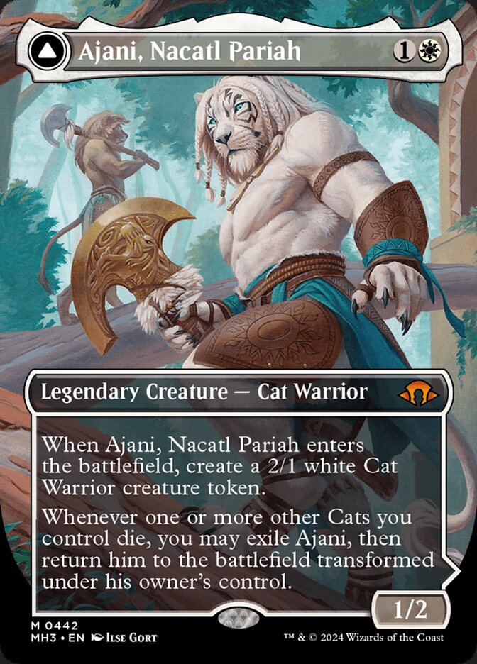 Ajani, Nacatl Pariah // Ajani, Nacatl Avenger Borderless MTG Single | MH3 #442