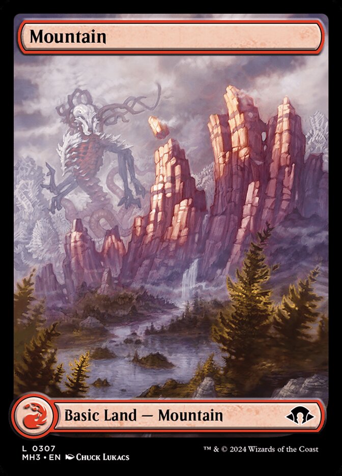 Basic Mountain Full Art MTG Single | MH3 #307