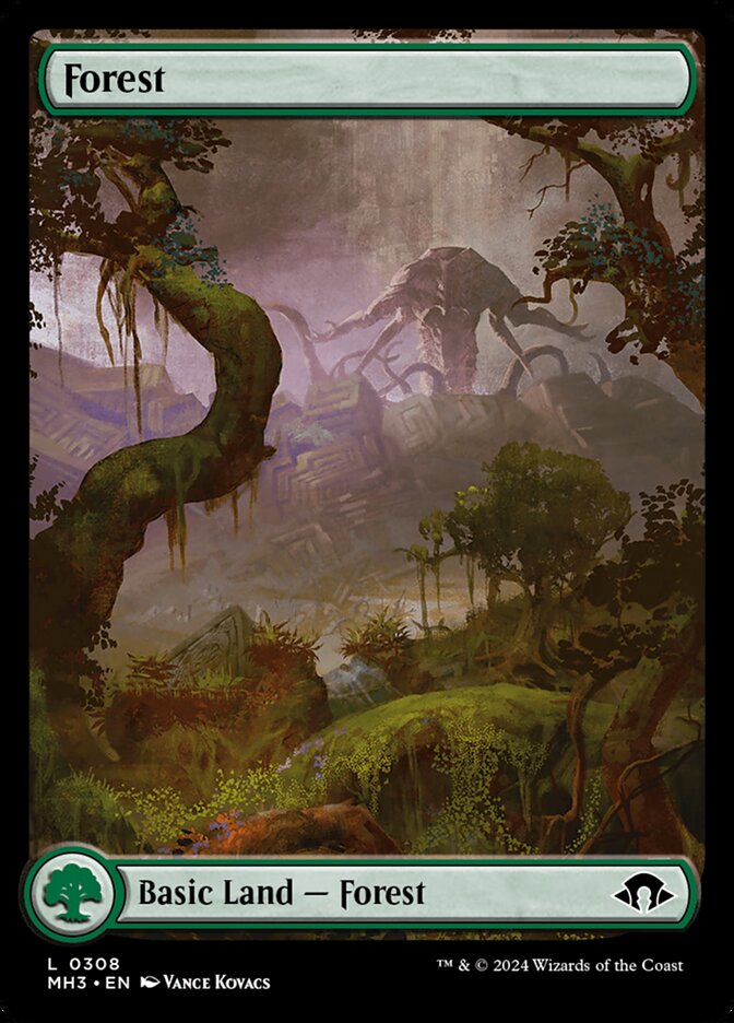 Basic Forest Full Art MTG Single | MH3 #308