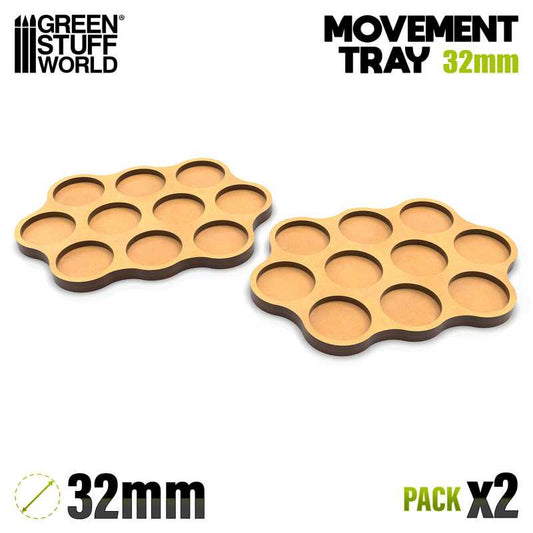 32mm Round 3-4-3 Skirmish Wargaming Movement Tray | Green Stuff World