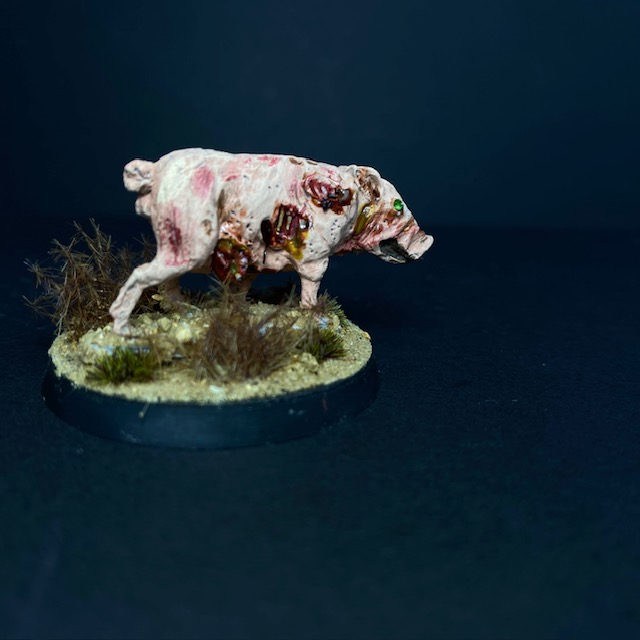 Pre Painted Zombie Pig tabletop miniature -Mrs MLG