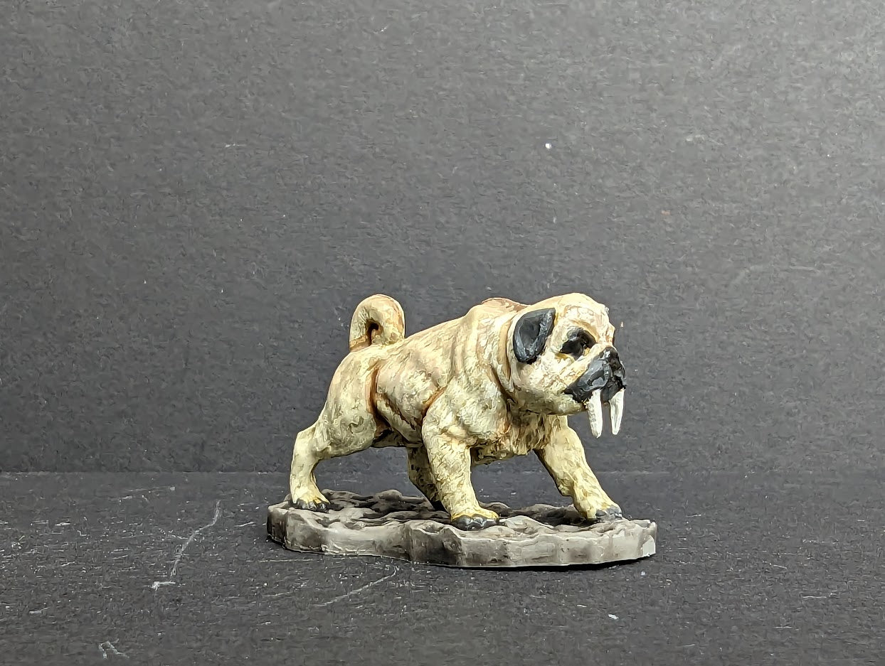 Pre Painted Sabertooth Pug miniature -MrMLG