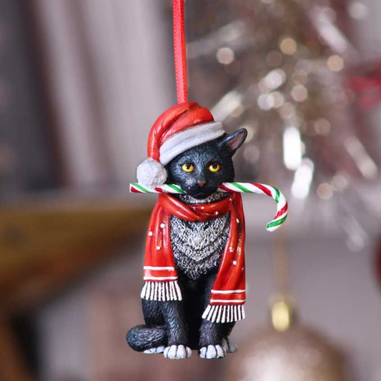 Candy Cane Cat Hanging Ornament ...