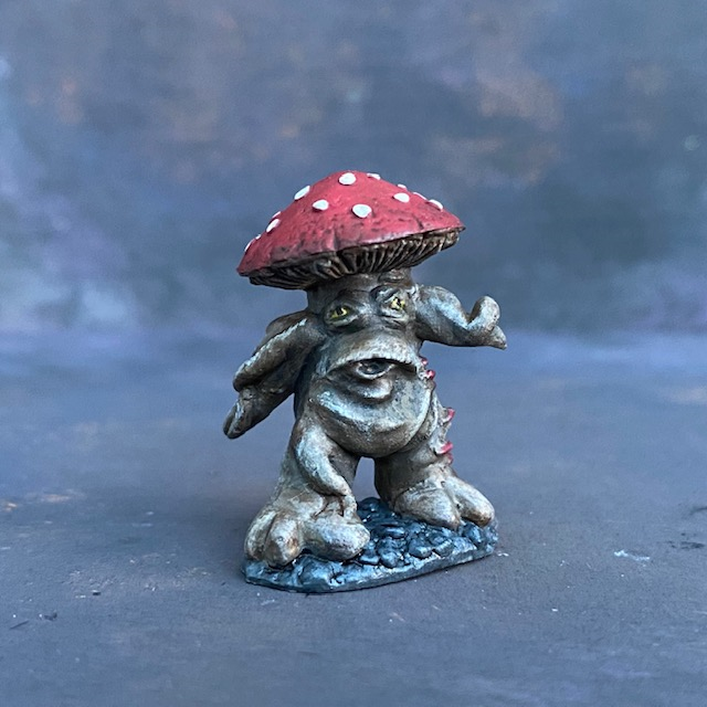 A Reaper Miniatures Mushroom Man hand painted by Mrs MLG.