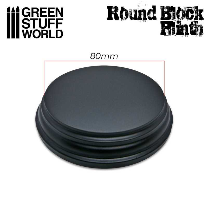 8cm Black Round Top Display Plinth by Green Stuff World