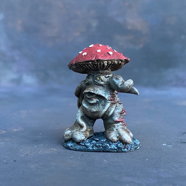 A Reaper Miniatures Mushroom Man hand painted by Mrs MLG.