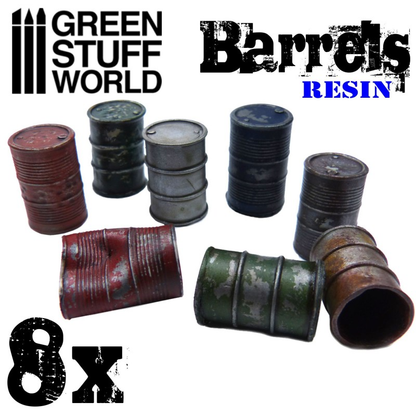 A set of resin oil barrels by Green Stuff World