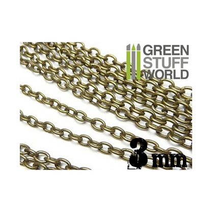 3mm antique bronze colour hobby chain by Green Stuff World 