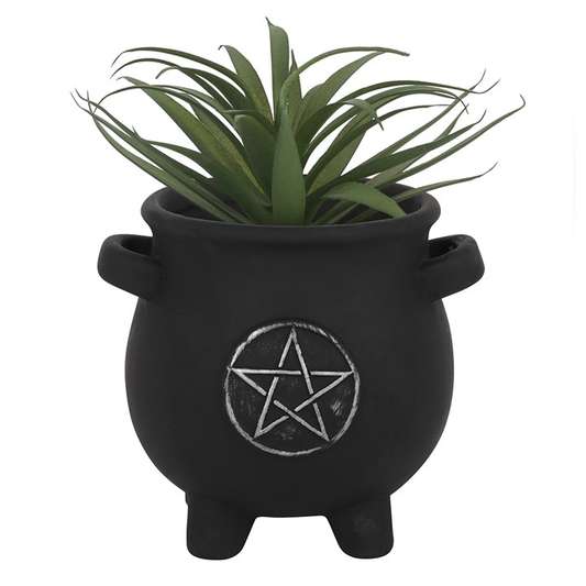 black terracotta cauldron shaped...