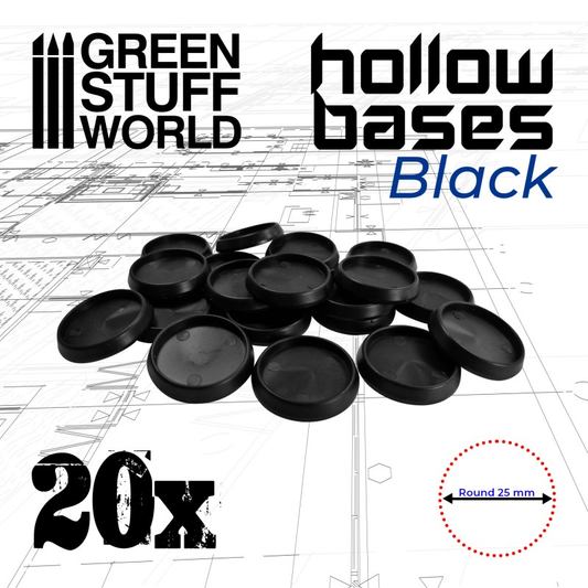 Hollow Black Plastic Bases - Rou...