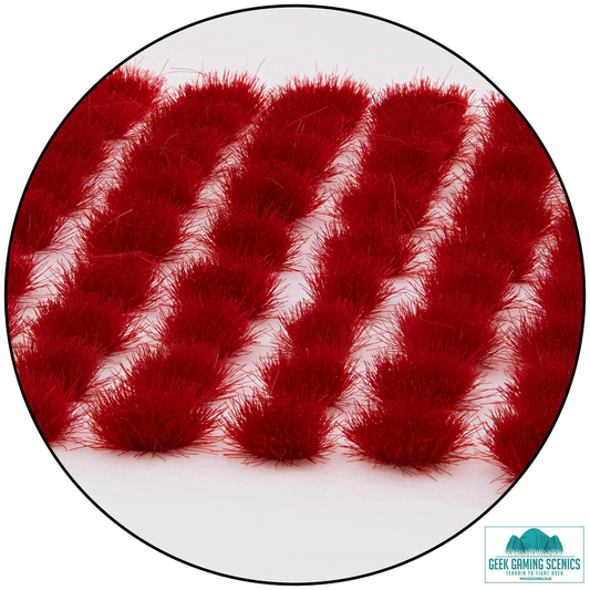 6mm tufts in a cherry red colour...