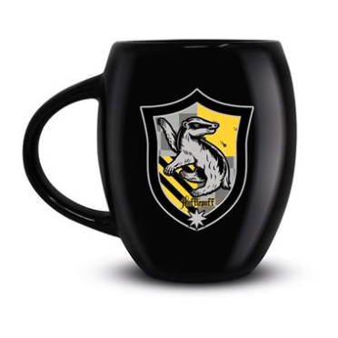 black mug has the house crest fo...