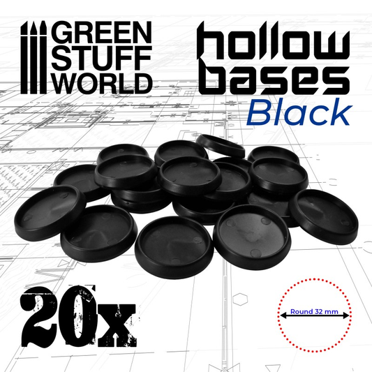 Hollow Black Plastic Bases - Rou...