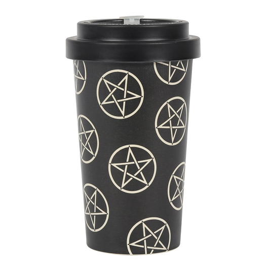 travel mug with pentagram symbol...