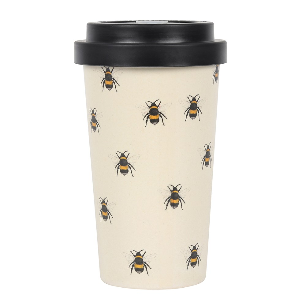 Allover Bee Bamboo Travel Mug