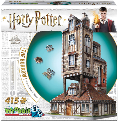 The Burrow The Weasley’s Family Home Wrebbit 3D Puzzle lets you use the 415 foam backed puzzle pieces to create the Weasley family home which always seems to be held together just with magic as its structure is rather haphazard.