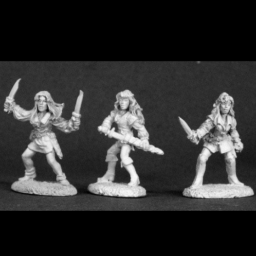 Reaper Miniatures 03297: Dark Heaven Legends Classics, Female Rogues sculpted by Sandra Garrity from the metal miniatures range for your gaming table. 