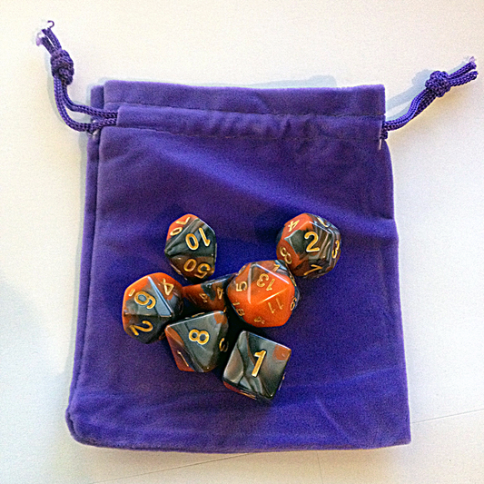 Purple Rectangular Dice Bag With...