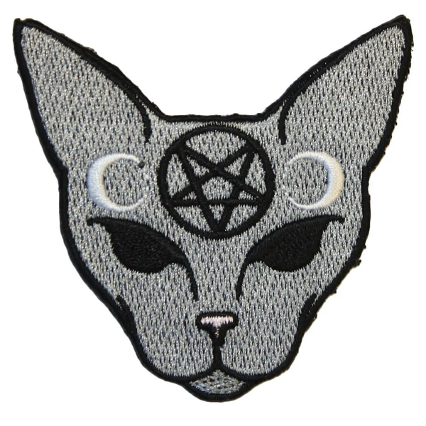 Gothic Cat Iron On Patch