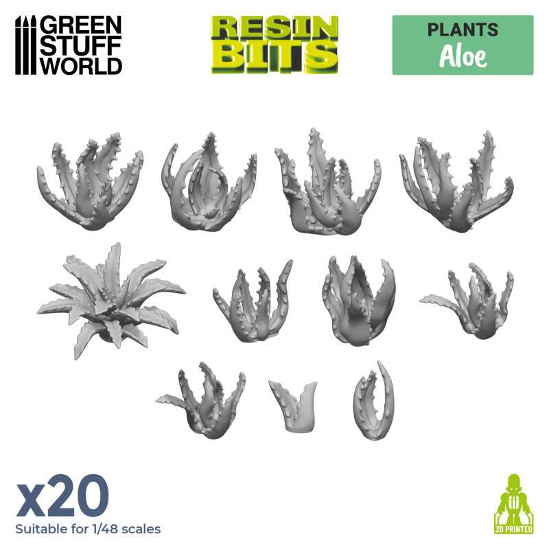 Green Stuff World resin Aloe in a 1/48 scale