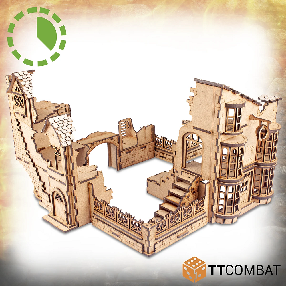 TT Combat crumbling building MDF kit for your gaming table 