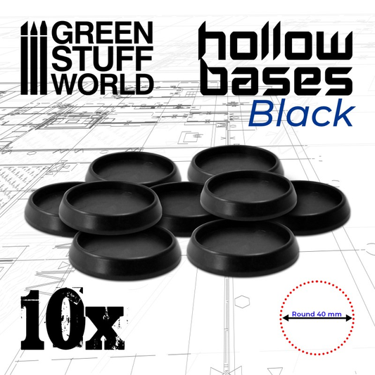 Hollow Black Plastic Bases - Rou...