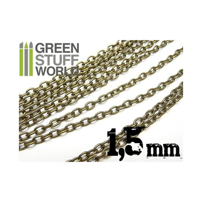 1.5mm antique bronze colour hobby chain by Green Stuff World 