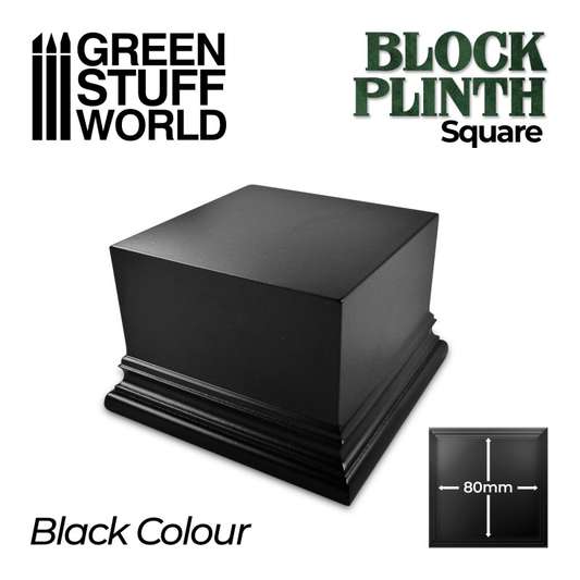 8cm Black Squared Block Plinth -...