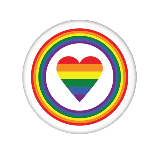 Rainbow Pride Heart Badge- A rou...