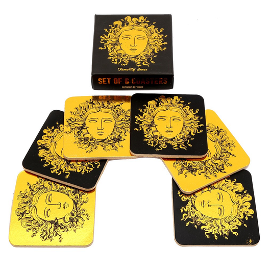 Medusa coaster set. Medusa illus...