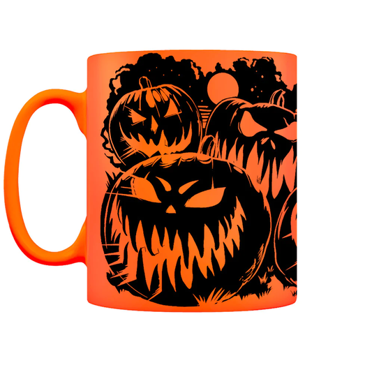 Evil Pumpkins Neon Orange Mug