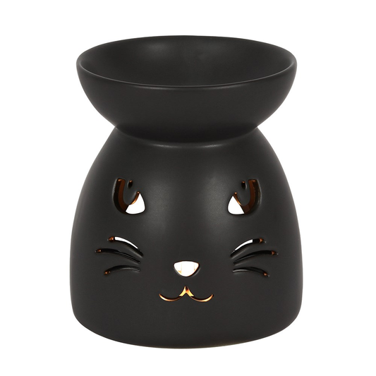 A matt black oil burner with a c...