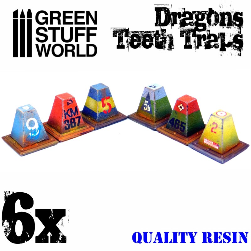 Resin Dragon Teeth Tank Traps by Green Stuff World