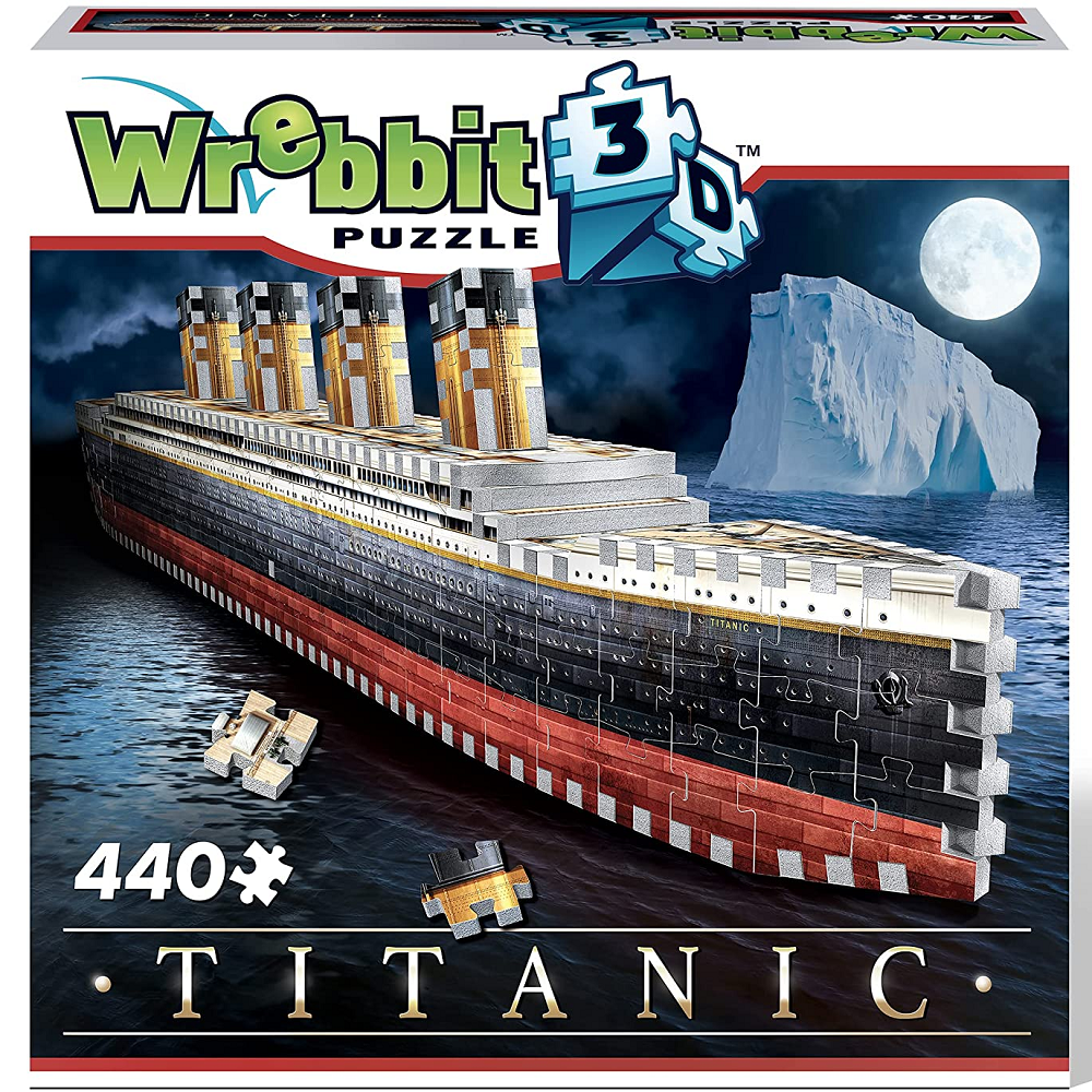 Titanic 440pc Wrebbit 3D Puzzle lets you use the 440 foam backed puzzle pieces to create the famous passenger liner in all her glory making a great display piece.