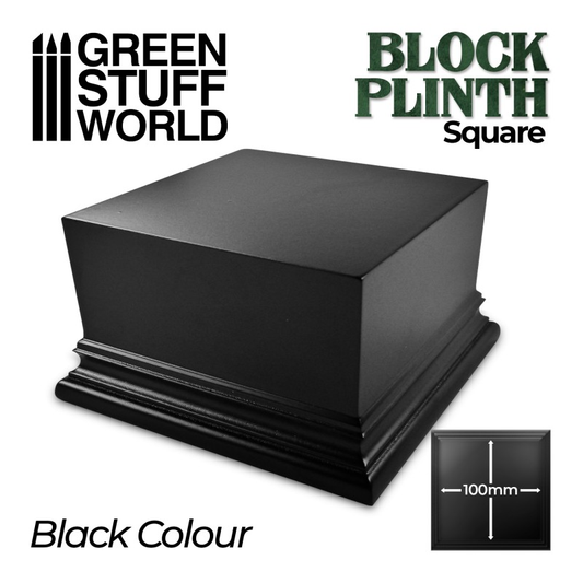 10cm Black Square Block Plinth -...