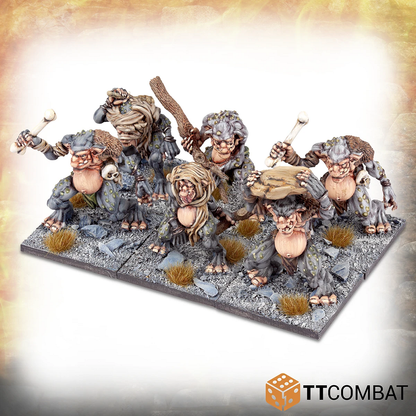 These rock trolls will look great on your gaming table, with three different sculpts these resin miniatures from the fantasy heroes range by TT Combat make a great regiment for your tabletop game.