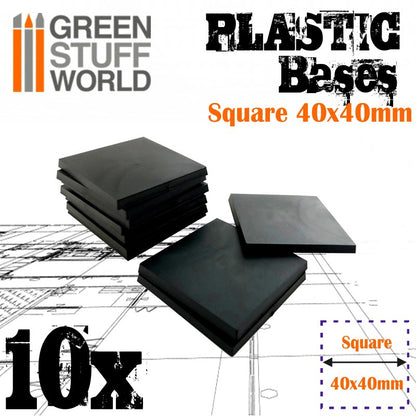 Plastic Square Bases 40x40 mm-9832- Green Stuff World