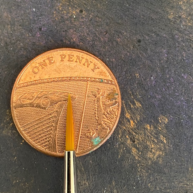 Series 301 Pointed Round Golden- 2 - Rosemary & Co with 1p for scale