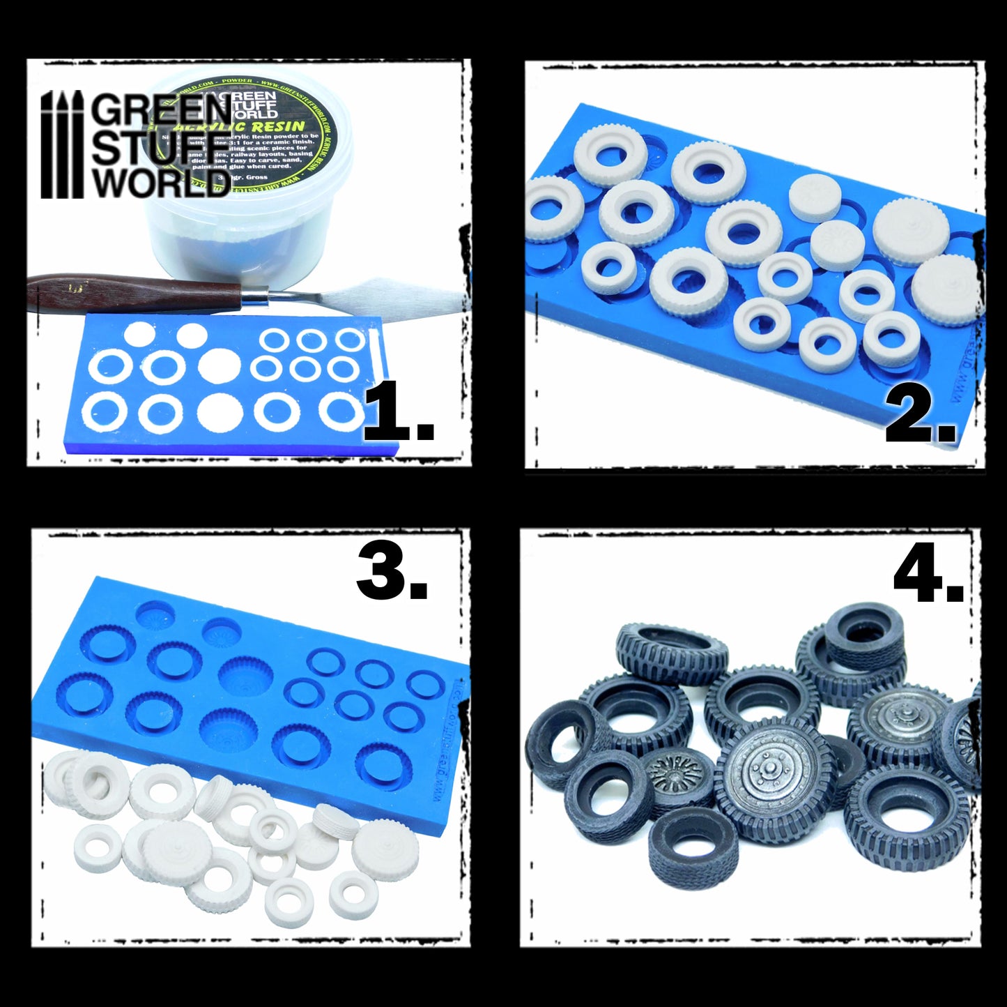 Silicone moulds - Tyres and Hubcaps-2042- Green Stuff World