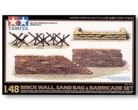 Brick Wall, sand bag & barri...