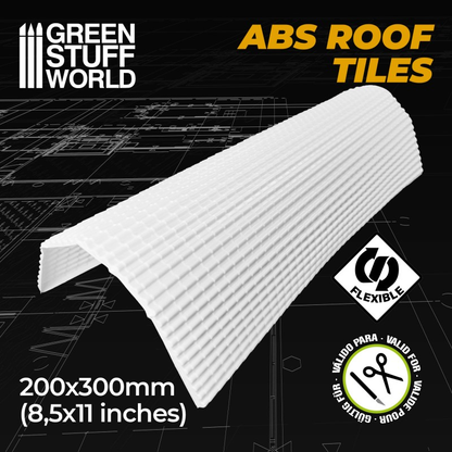 ABS Plasticard Roof Tiles Textured Sheet by Green Stuff World