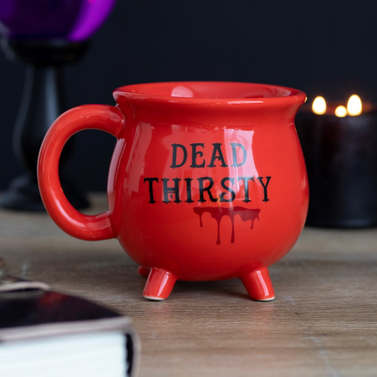 red Cauldon mug with the words &...