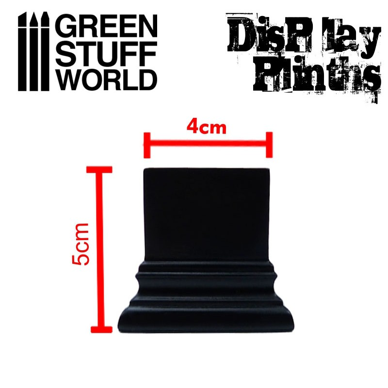 4cm Black Square Block Plinth - Green Stuff World