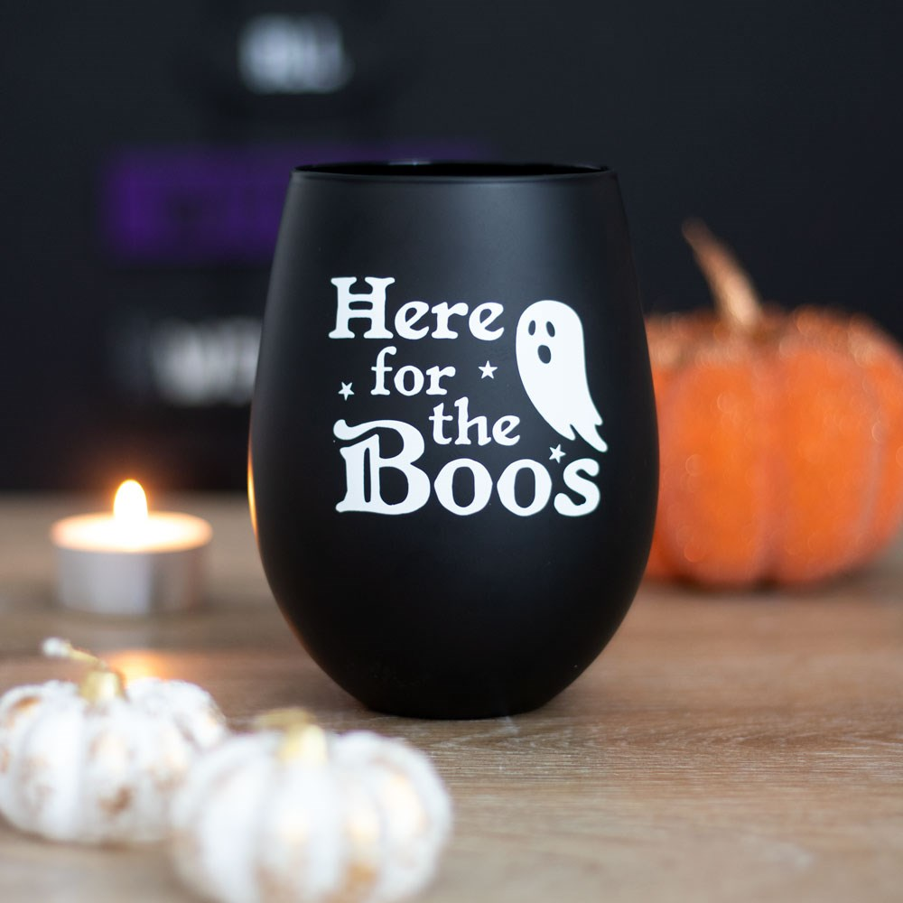 Here For The Boos Stemless Wine Glass