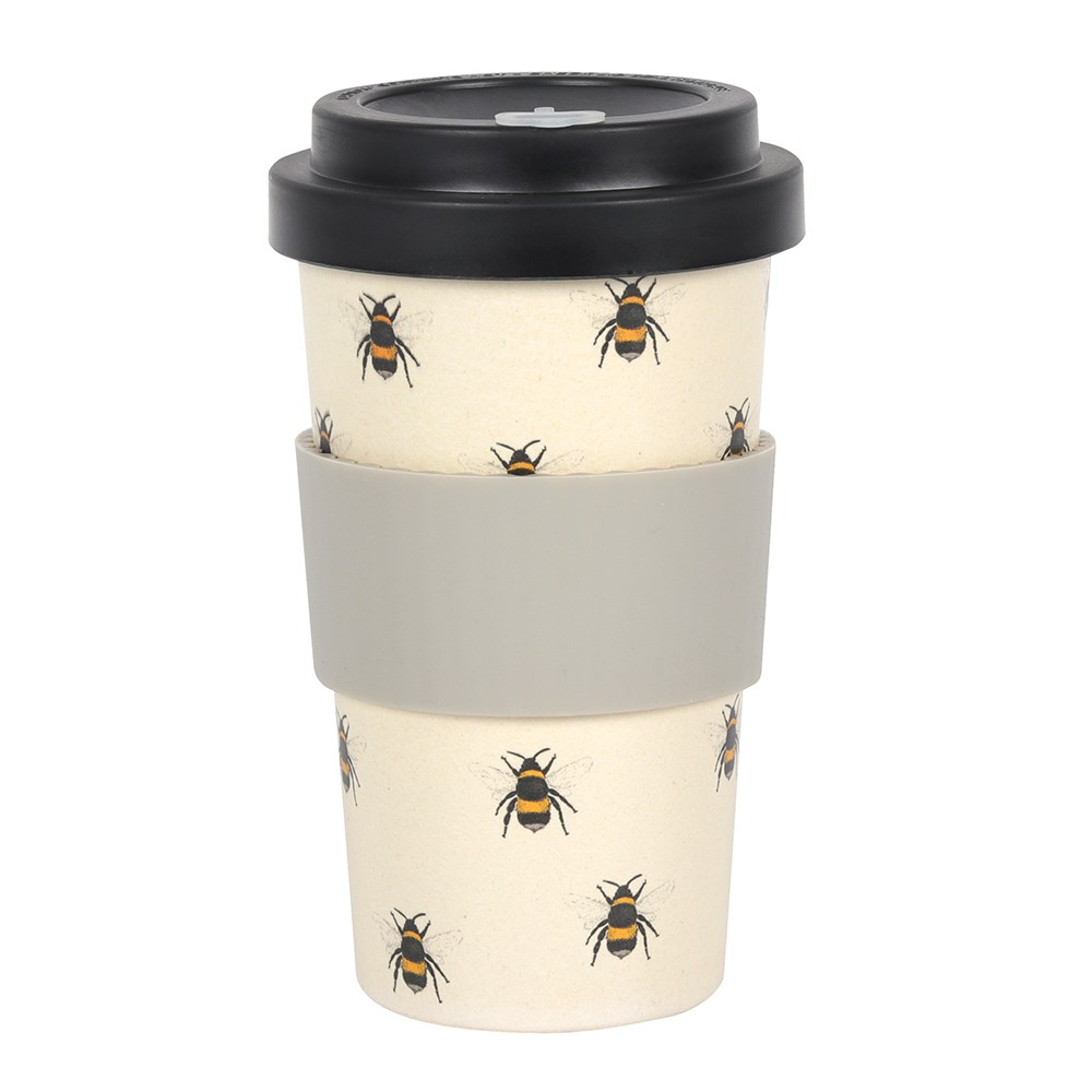 Allover Bee Bamboo Travel Mug