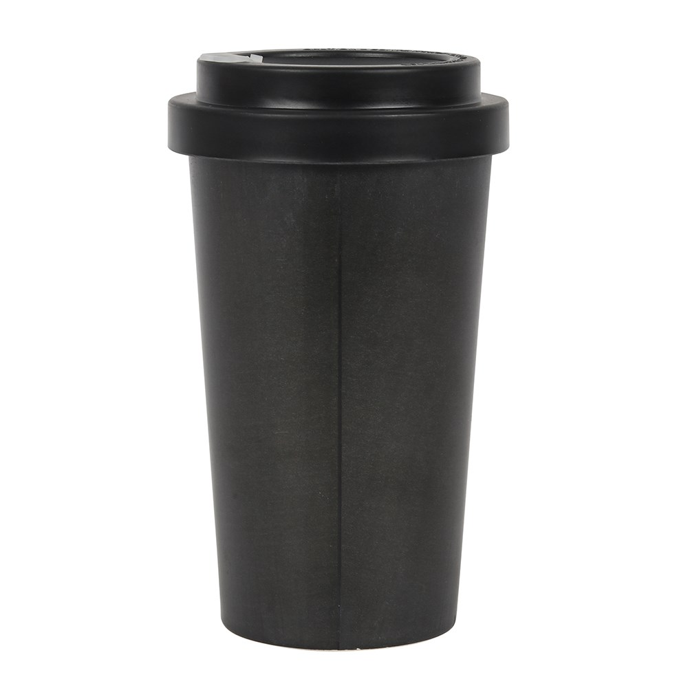 black travel mug